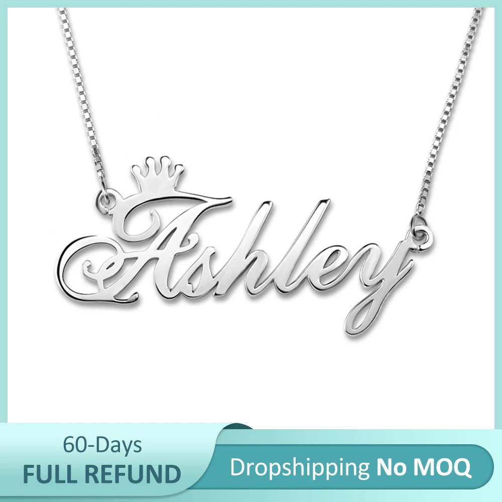 

Sweey Wholesale Silver 925/Copper Personalized Name Crown Necklace for Gift/Christmas Gift Valentines Gift