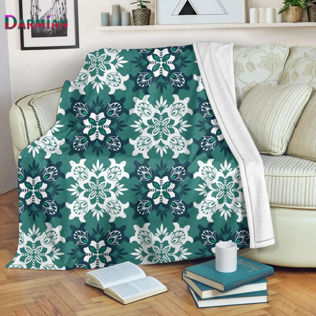 

Винтажное Флисовое одеяло DARMIAN этнического племени для детей и взрослых удобное для спальни тонкое летнее зеленое офисное теплое одеяло