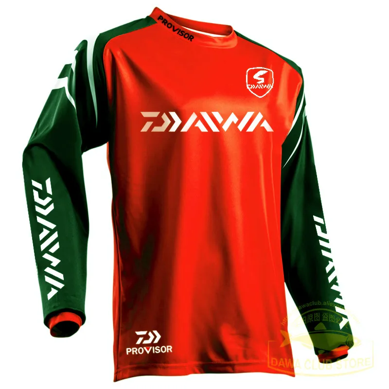 

2021 DAWA Large Size Fishing Shirt Quick Dry Cycling Hiking Jersey Soft Fishing Clothing Anti-UV Long Sleeve Fishing Jersey