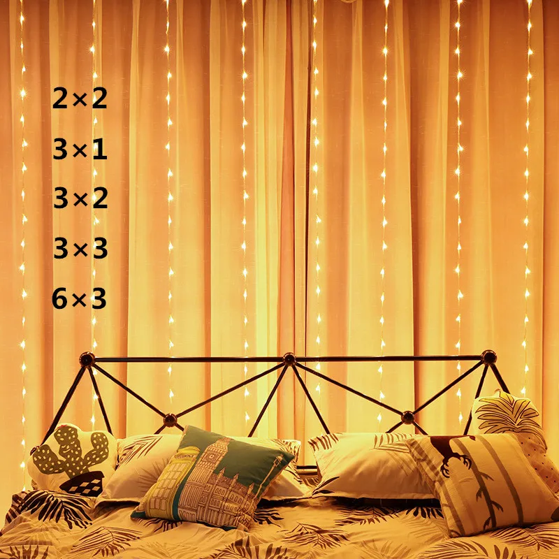 

2x2/3x2/3x6m led icicle led curtain fairy string light fairy light 300 led Christmas light for Wedding home window party decor