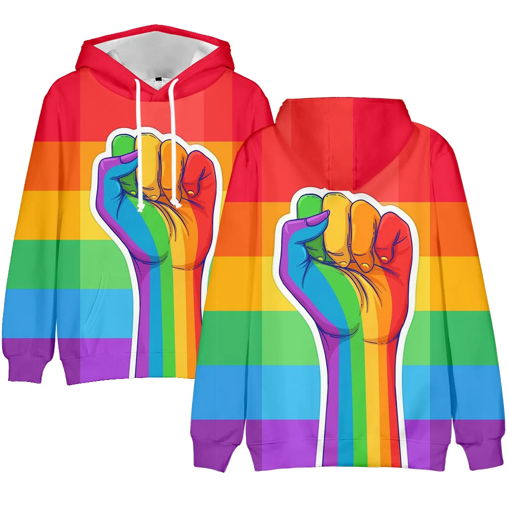 

LGBT Rainbow Flag Hoodie Sweatshirt for Lesbian Gay Pride Colorful Rainbow Clothes for Gay Home Decor Gay Friendly LGBTQ Equity