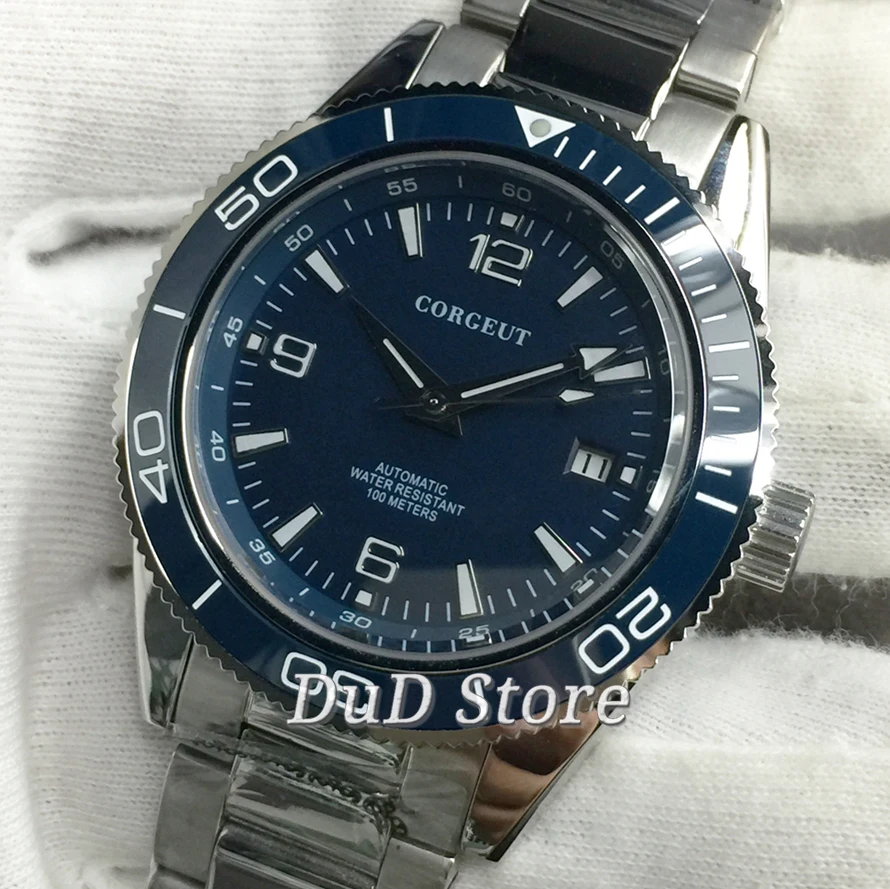 CORGEUT 41 мм Для мужчин Топ Повседневное класса люкс Бизнес механические часы с