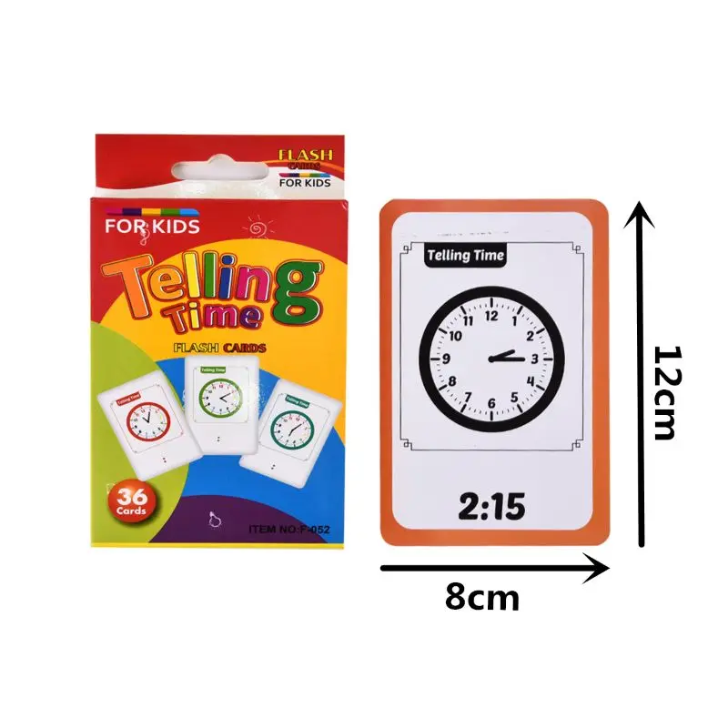 

Telling Time Flash Cards Montessori Toy for Children Kids Early Preschool