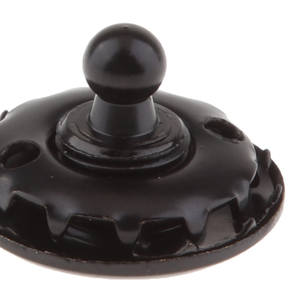 

Black Chrome Fastener Screw Snaps Button Stud Snaps 3/8" Diameter