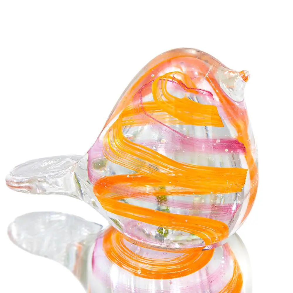 

H&D Handmade Art Pink Blown Glass Bird Nordic Home Decoration Lovely Animal Desktop ornament Creative Birthday Christmas Gift
