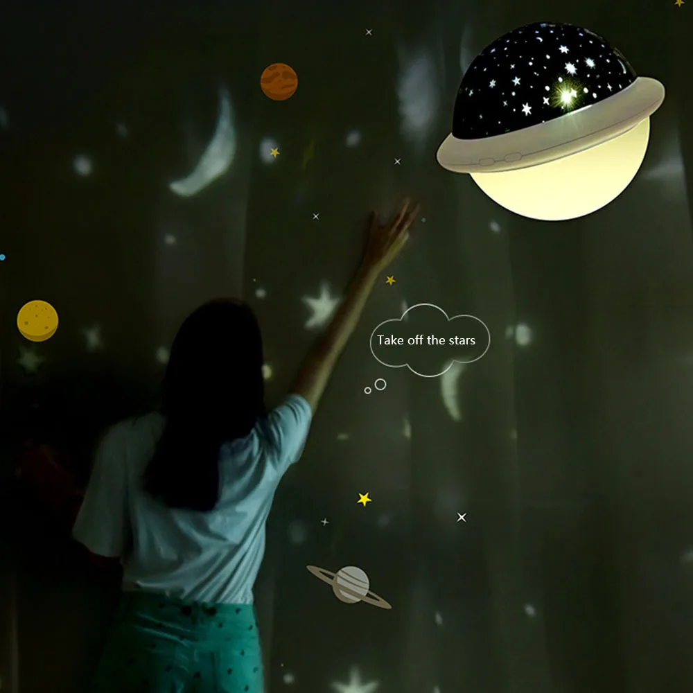 Звездный проектор светодиодный светильник с зарядкой от USB звездное небо