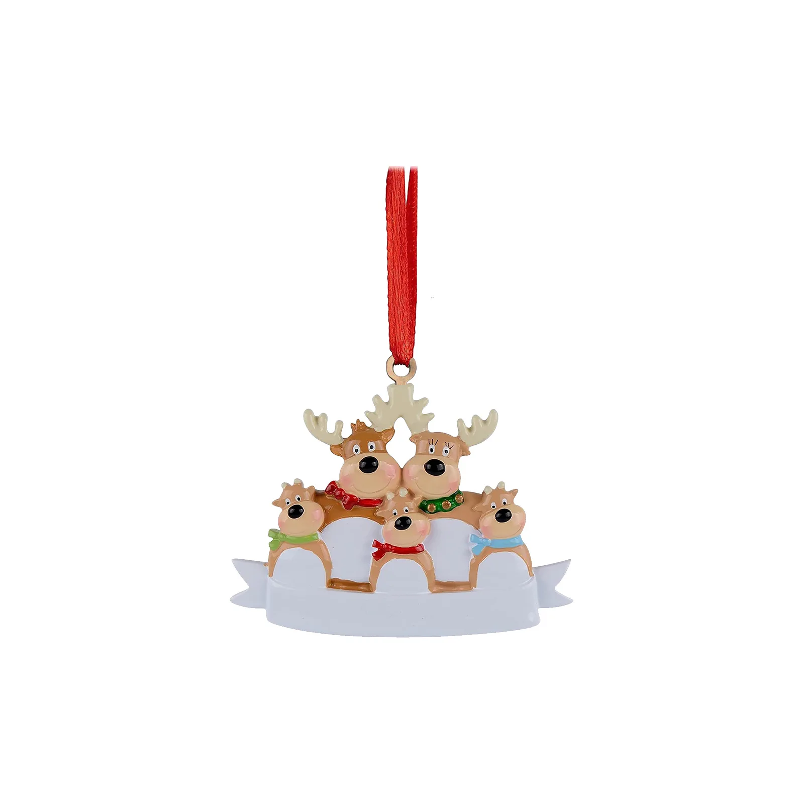 

Christmas Decoration Wooden Cartoon Elk Family Xmas Tree Hanging Pendant Unfinished Warm Festival Home Ornament WWO66