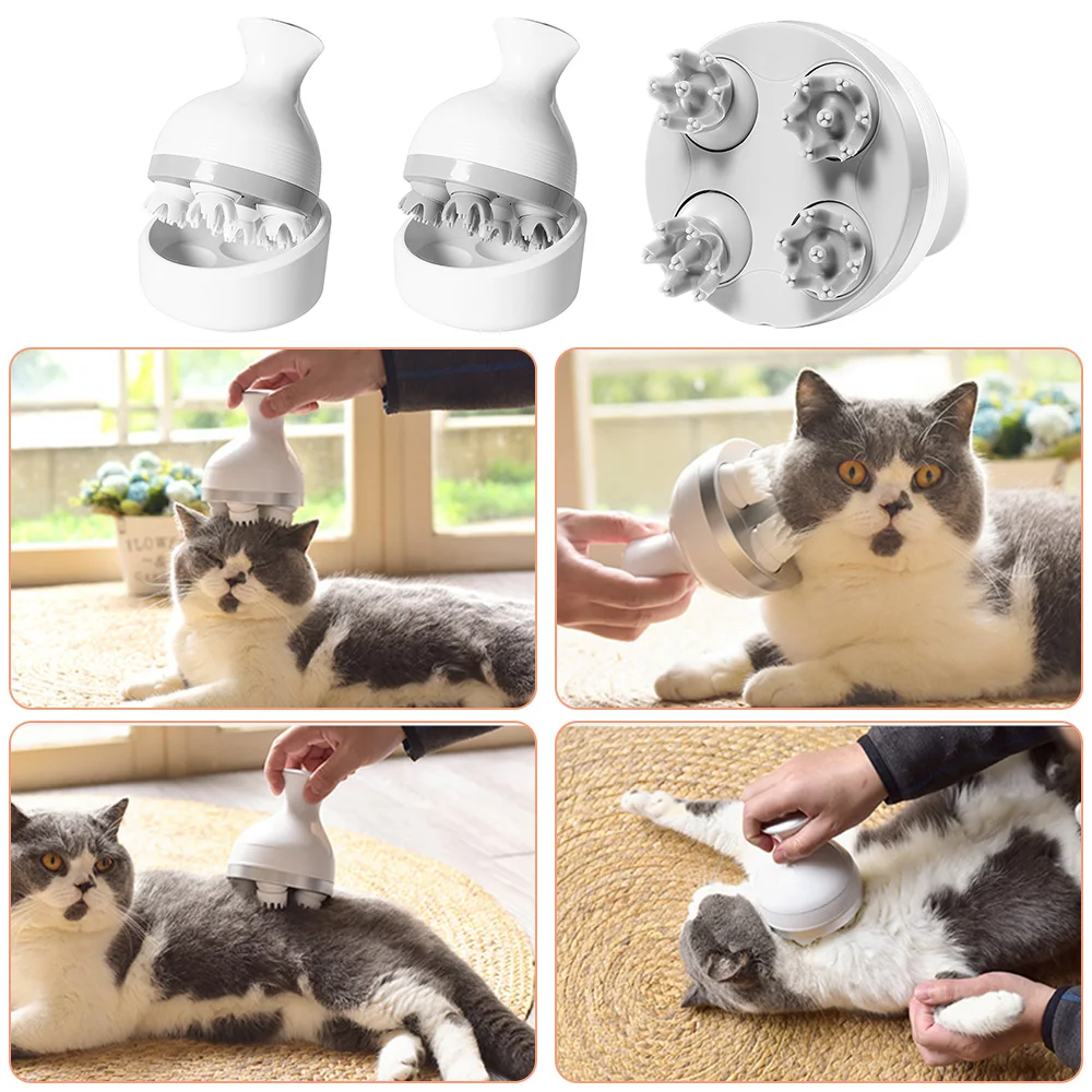 

Pet Intelligent Cat Massager Head Massager Supplies Automatic Rotate Waterproof Electric Grooming Tools Pet Massage Machine