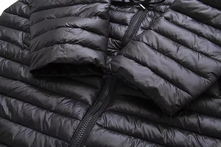 

Thin Winter Parka Coat For Women Black Outerwear Plus Size Casual Hooded Long Sleeve Long Parkas KKFY5094