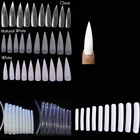 Искусственные накладные ногти с длинным полупокрытием, 100 шт., искусственные прозрачные, белые, натуральные наконечники для ногтей XXL, наборы акриловых накладных ногтей для УФ-геля # HTD31 #