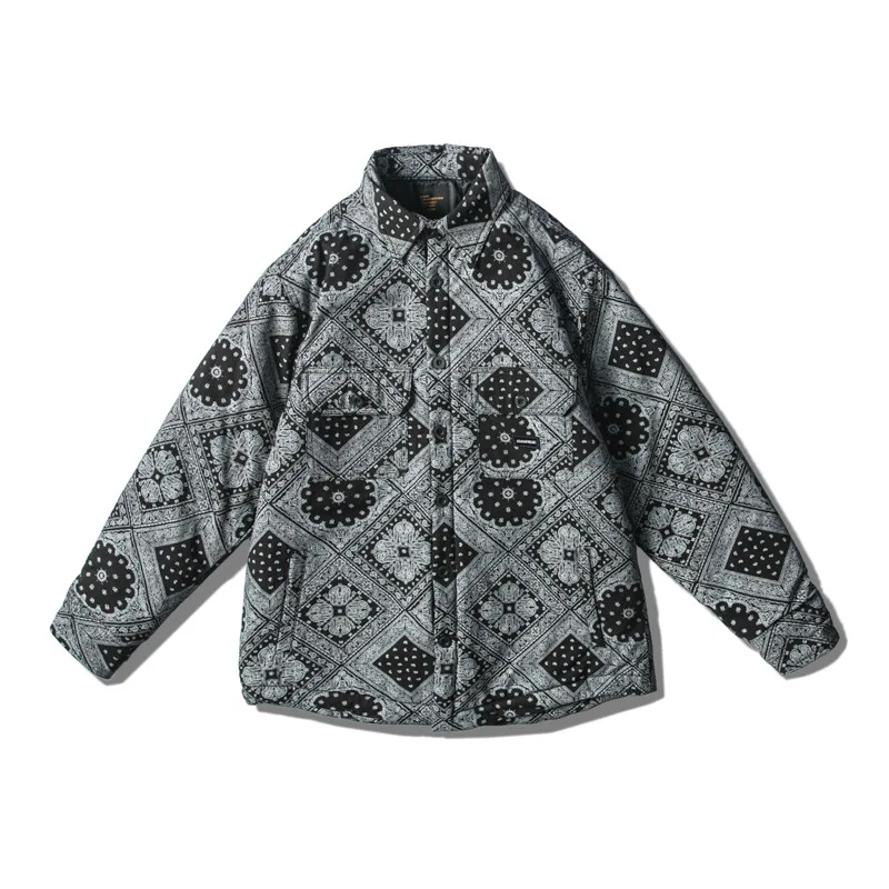 Мужская парка в стиле хип хоп модная повседневная Толстая однобортная куртка с