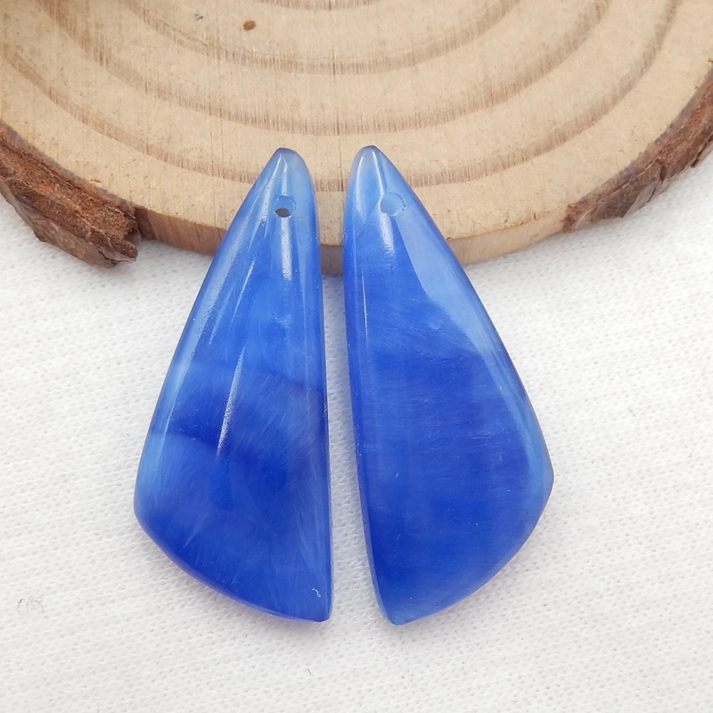 

Blue Jasper fashion woman Earrings Bead,Semi-precious stones jewelry accessories 30x14x4mm4.9g