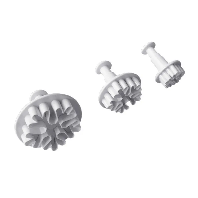 3pcs/set Sugarcraft Cake Decorating Tools Fondant Plunger Cutters Cookie Biscuit Snowflake Mold Set Baking Accessory | Дом и сад