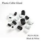 Кабельный сальник PG19 PG21 PG25 PG29 PG36 IP68 водонепроницаемый нейлоновый пластиковый электрический кабель, сальник, резиновое уплотнение, белый, черный