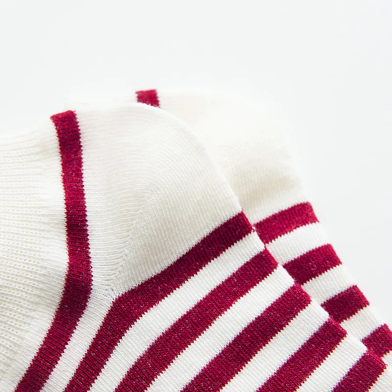 

5 Pairs Classic Style Women Stripe Socks Spring Summer Breathable Cotton Short Socks Female Slippers Casual Female Ankle Socks