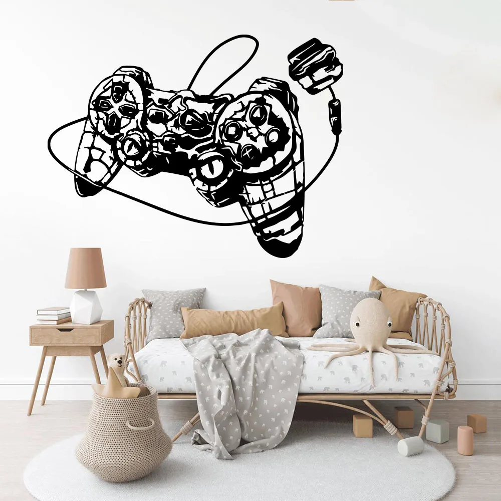 

Настенная Наклейка для игрового контроллера, большая ужасная Наклейка на стену джойстика для игровой комнаты, геймпад для игровой зоны, Xbox ...