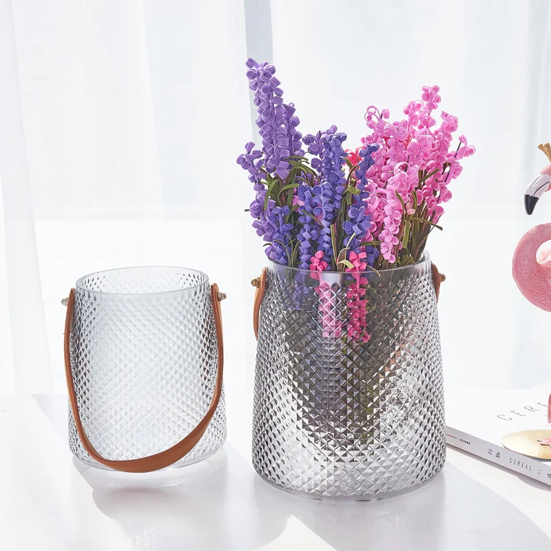 Скандинавские стеклянные вазы для дома Цветочная композиция портативная