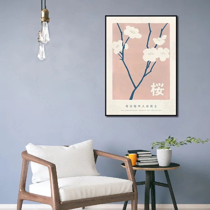

Japan Style Murals Cartoon Cherry Blossoms Frameles Poster Home Residential Bedroom Decoration Living Room Canvas Painting