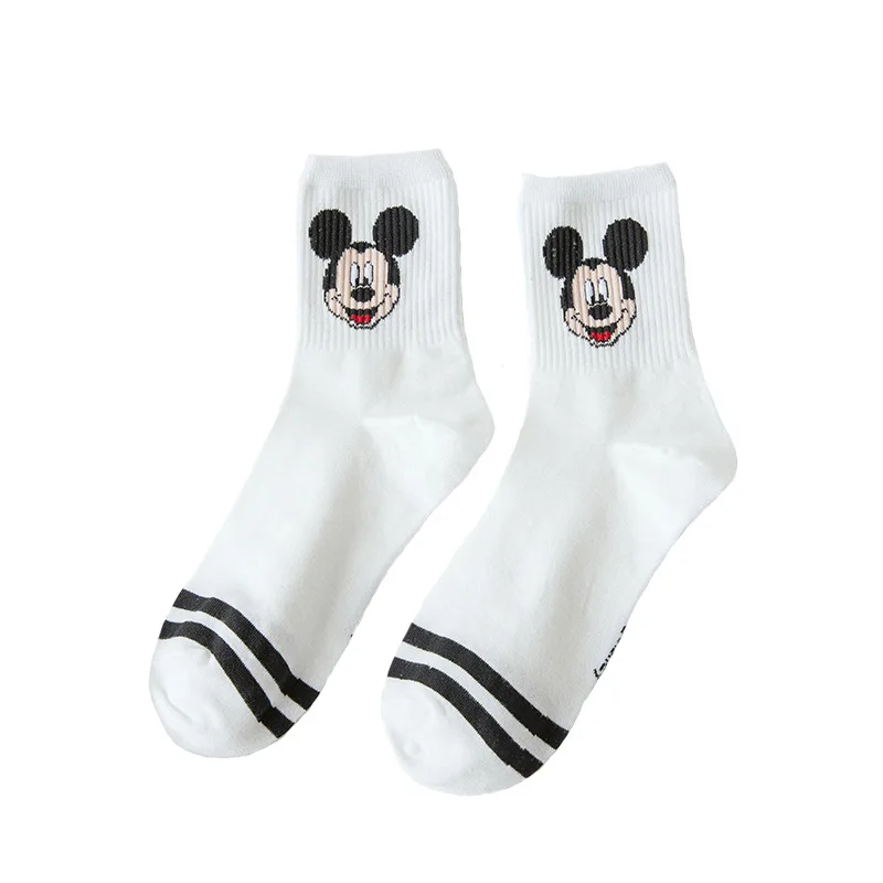 Женские носки Disney новинка осень зима милые Мультяшные из хлопка в полоску с