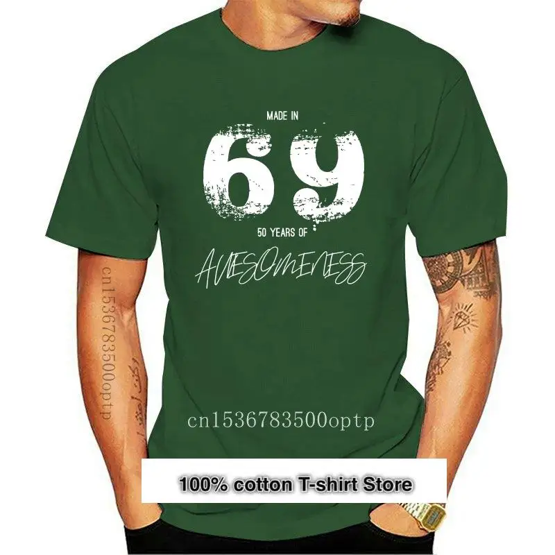 

Camiseta divertida para hombre y mujer, camiseta de moda hecha en 69 50 años de Awesomeness version 2, nueva