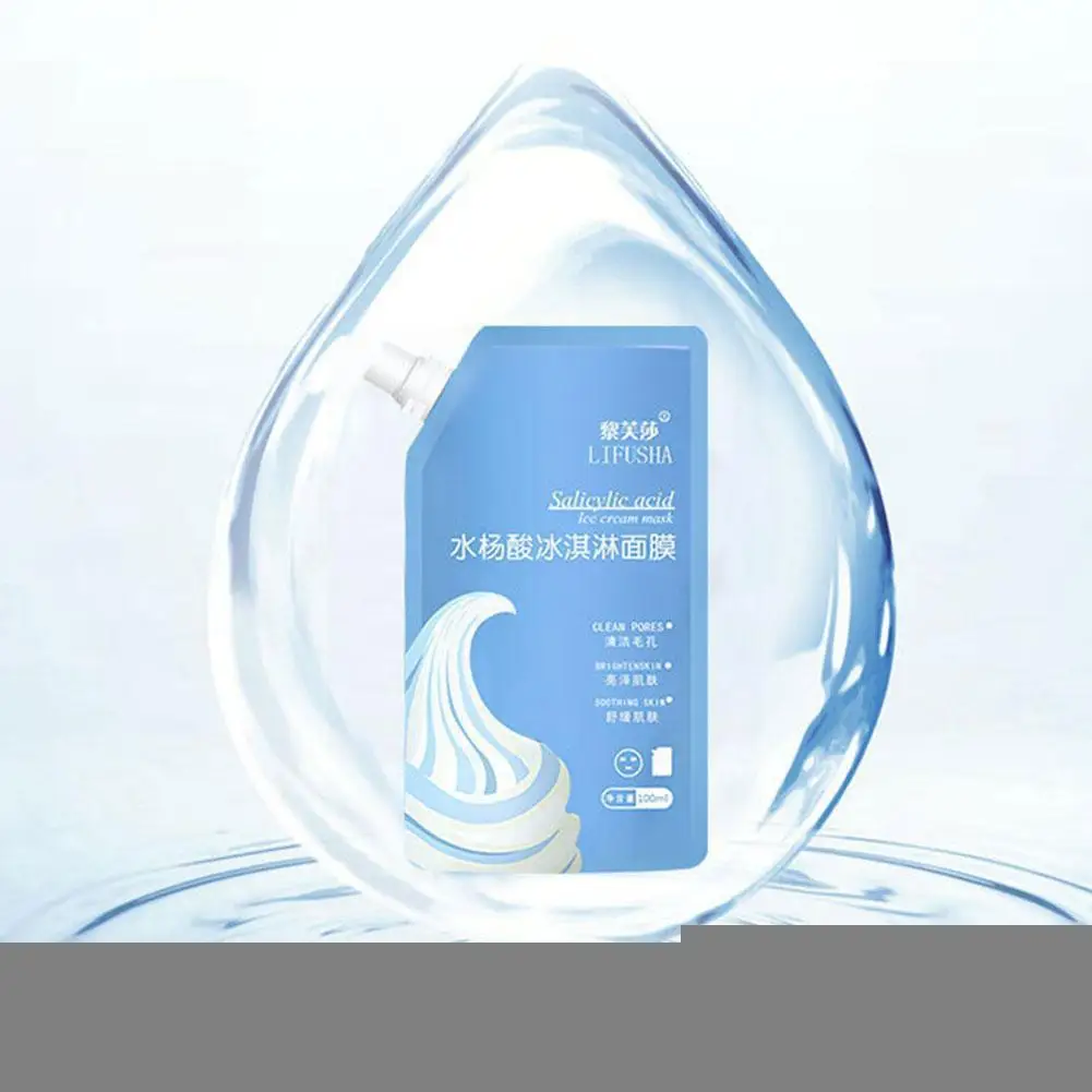 100ml Salicylic Acid Ice Cream Mask To Remove Acne Cleansing And Skin Marks Care Shrinking Pores Blackheads Moisturizing An S8I1
