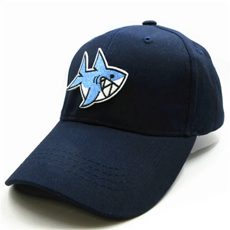 Хлопковая бейсболка с вышивкой в виде акулы Кепка стиле хип хоп регулируемая для