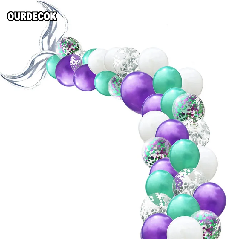 

42Pcs Mermaid Balloon Arch Set Mermaid Tail Balloon Little Mermaid Party Decorations Supplies Wedding Girl Birthday Party Decor