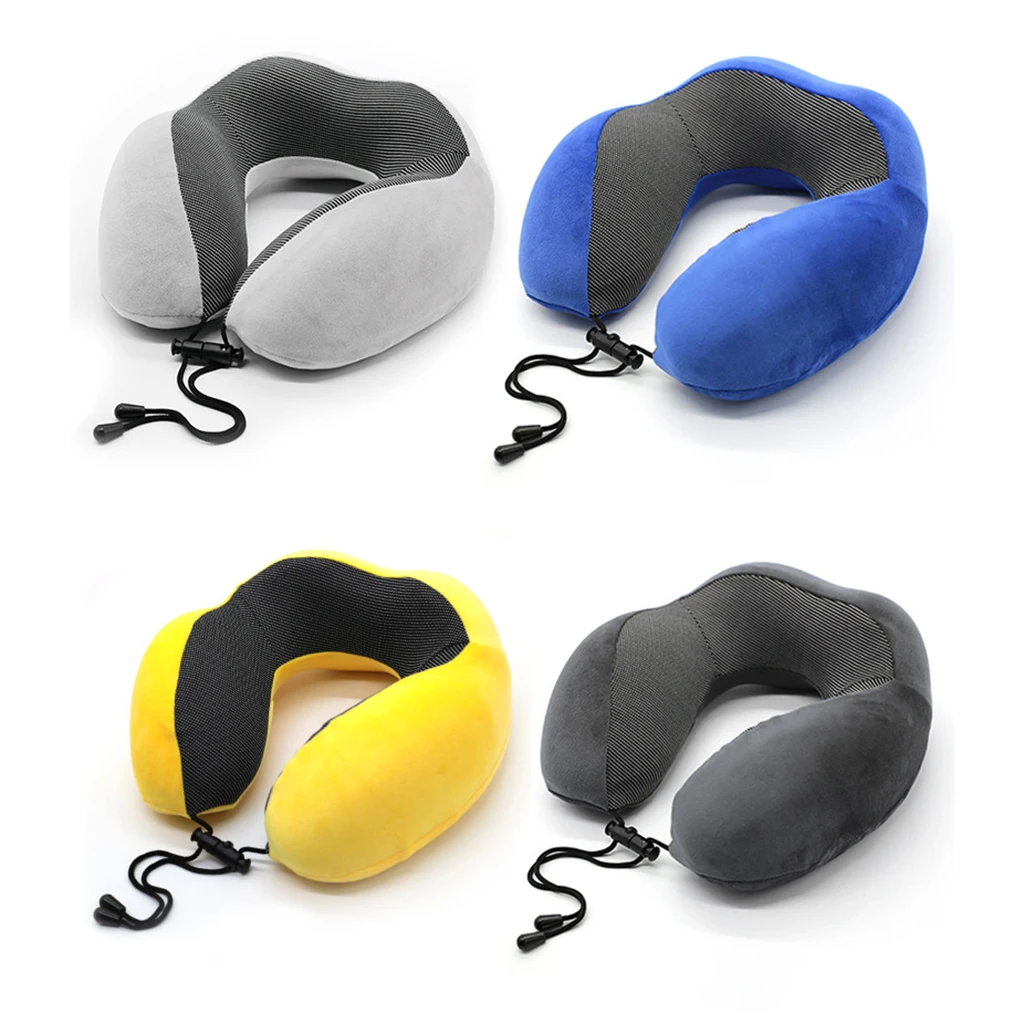 

U-Shaped Travel Neck Pillow Adjustable Breathable Airplane Car Pillow
