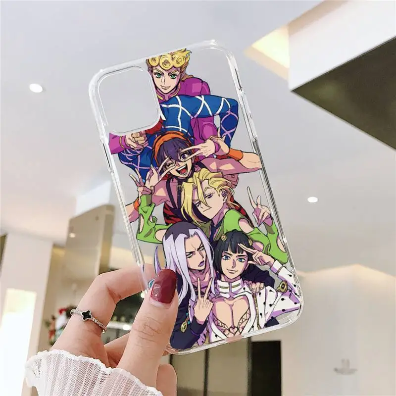 

Jojo Anime Bizarre Adventure Phone Case Transparent soft For iphone 5 5s 5c se 6 6s 7 8 11 12 plus mini x xs xr pro max