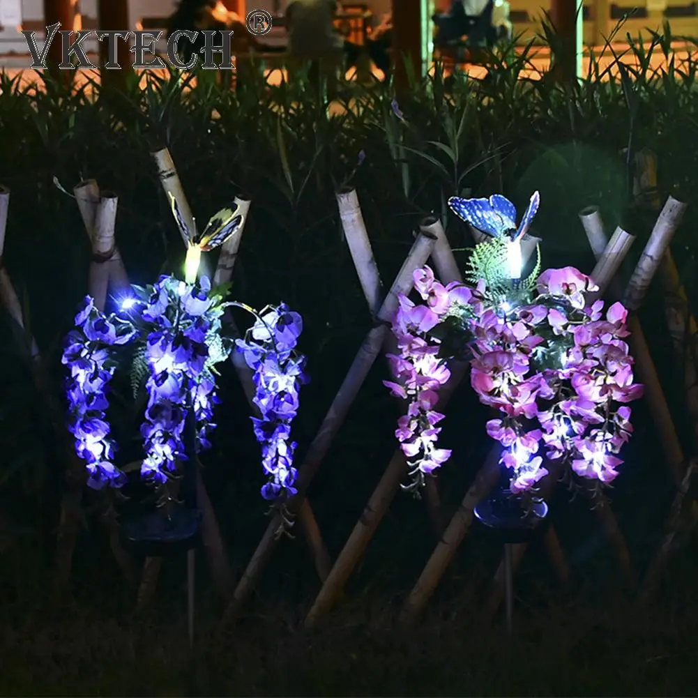 

2pcs LED Solar Light Solar Lawn Lamp Garden Yard Lawn Night Light Outdoor Artificial Flower Landscape Lamp Home Decor