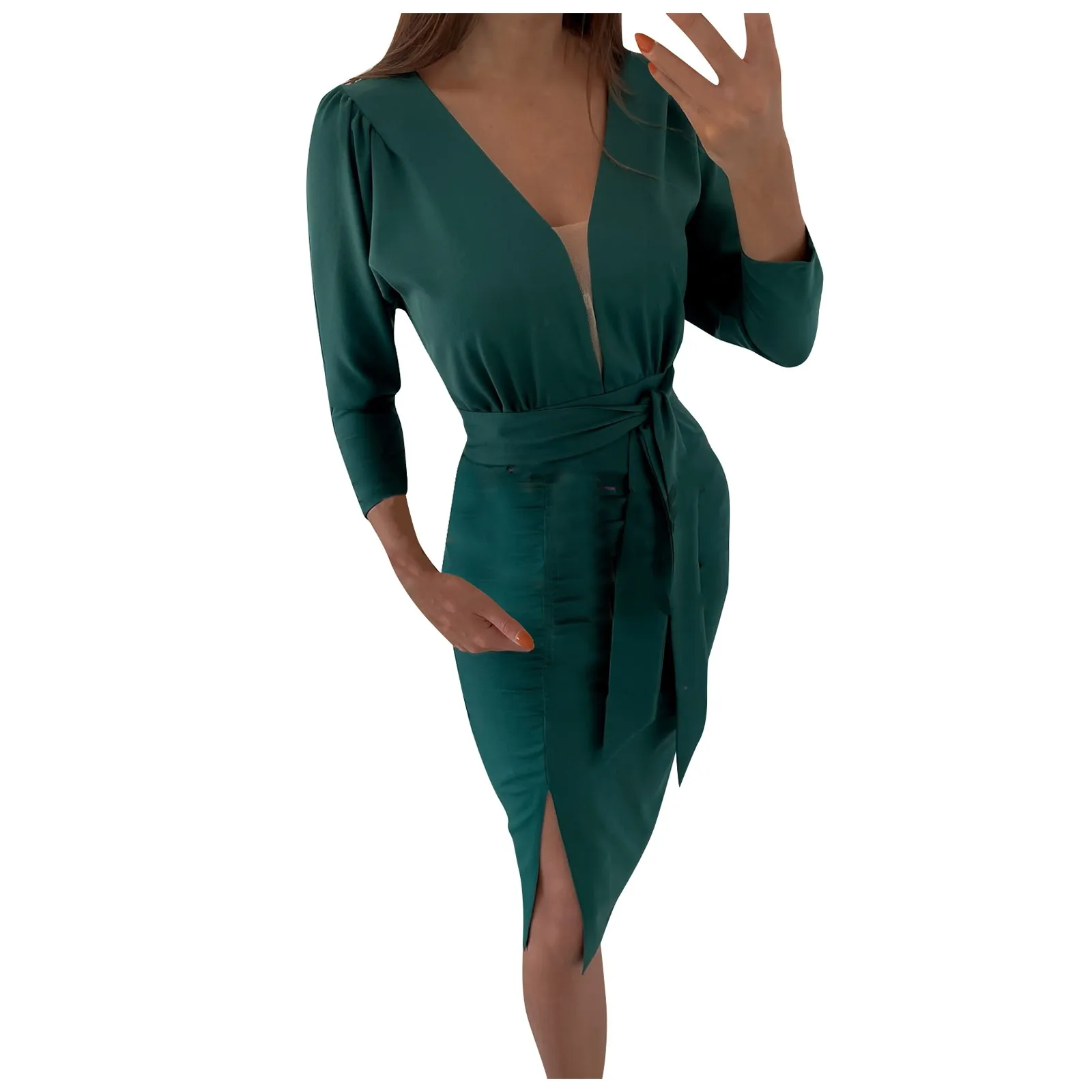 Женское элегантное сексуальное однотонное платье средней вечерние Ны с