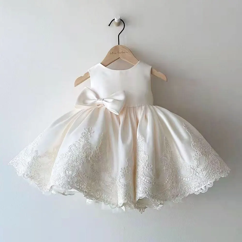 Newborn Infant Girl Clothes Toddler Kids Vestidos Baby Girls 1st Birthday Baptism Big Bow Tutu Party Lace Dress Easter Gown 6Y