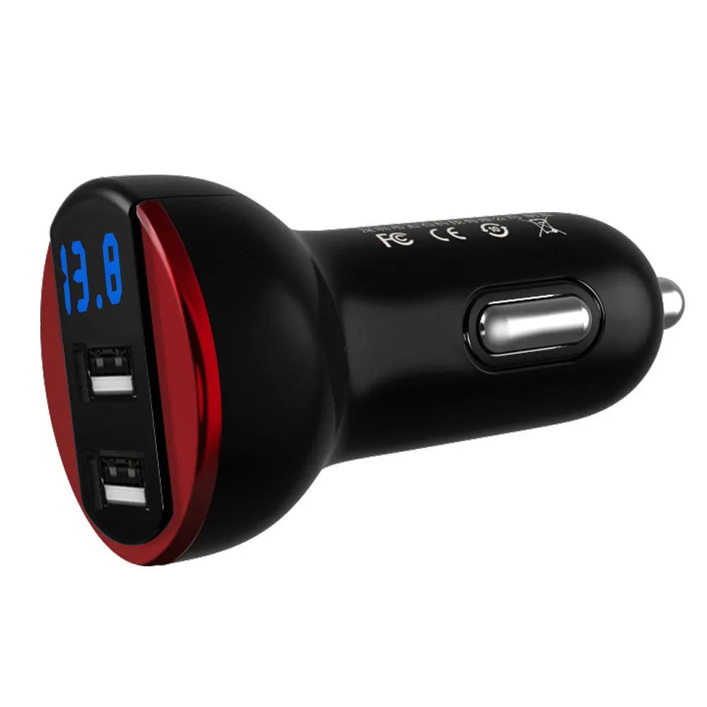 5V 2.4A устройство для автомобиля с двумя портами USB Зарядное цифровой Дисплей