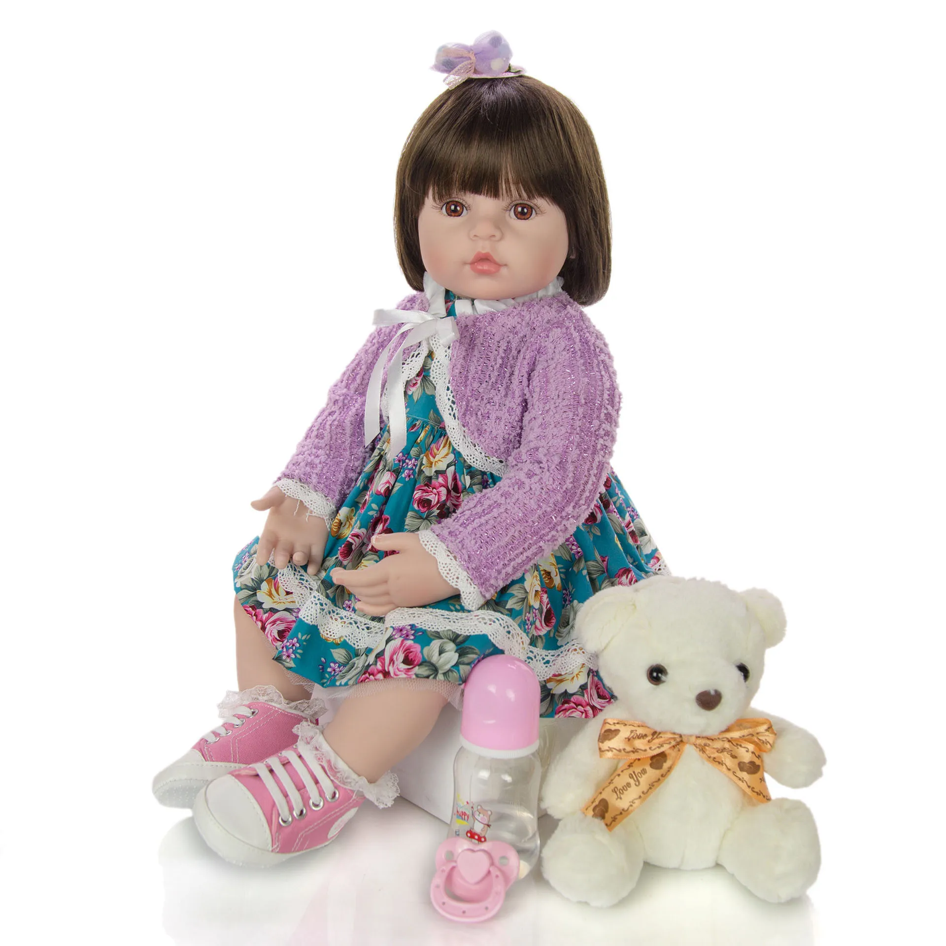 24 &quot60 см bebe Reborn игрушка мягкая хлопковая силиконовая виниловая большая форма