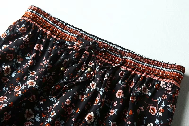 Boho Queens хиппи для женщин с цветочным принтом пляжное богемное короткая юбка