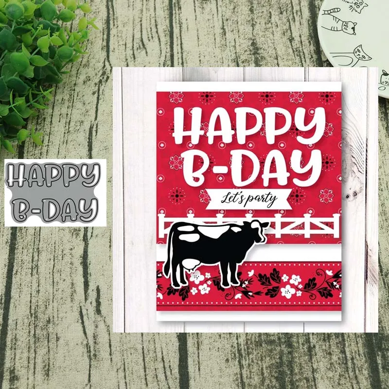 Металлические Вырубные штампы счастливого b day граница буквы вырезанные