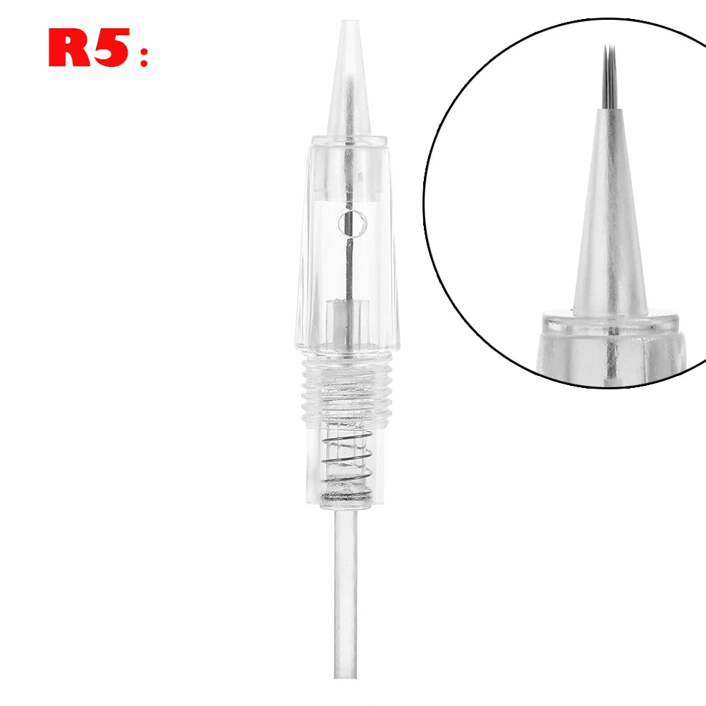 Иглы для татуировки 10 шт. R1/R1 тупой/R2/R3/R5/R7 одноразовые винтовые картриджи ручка для микроблейдинга Перманентный макияж машина аксессуары