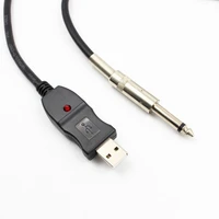 1pcs drop shipping 3m guitar bass 14 usb to 6 3mm jack link connection instrument cable new