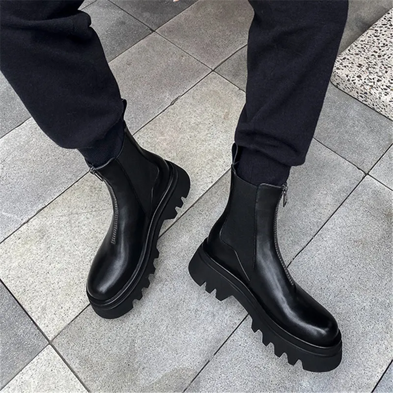 

Asumer 2022 hot sale ankle boots women genuine leather shoes thick bottom square heel autumn winter cool motorcycle boots woman