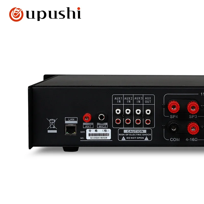 

Oupushi IP-2150U 350W Professional amplifier 5 unit LED level display Support Blue tooth/USB/SD card/FM radio