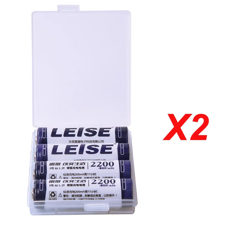 Leise 2200mah AA Аккумуляторная Батарея NIMH 2A 14500 1,2 v батареи с чехол батареи для дистанционного управления игрушки Микрофон - Цвет: 8pcs