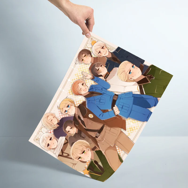 Новый постер Hetalia из аниме на заказ атласный тканевый настенный с принтом