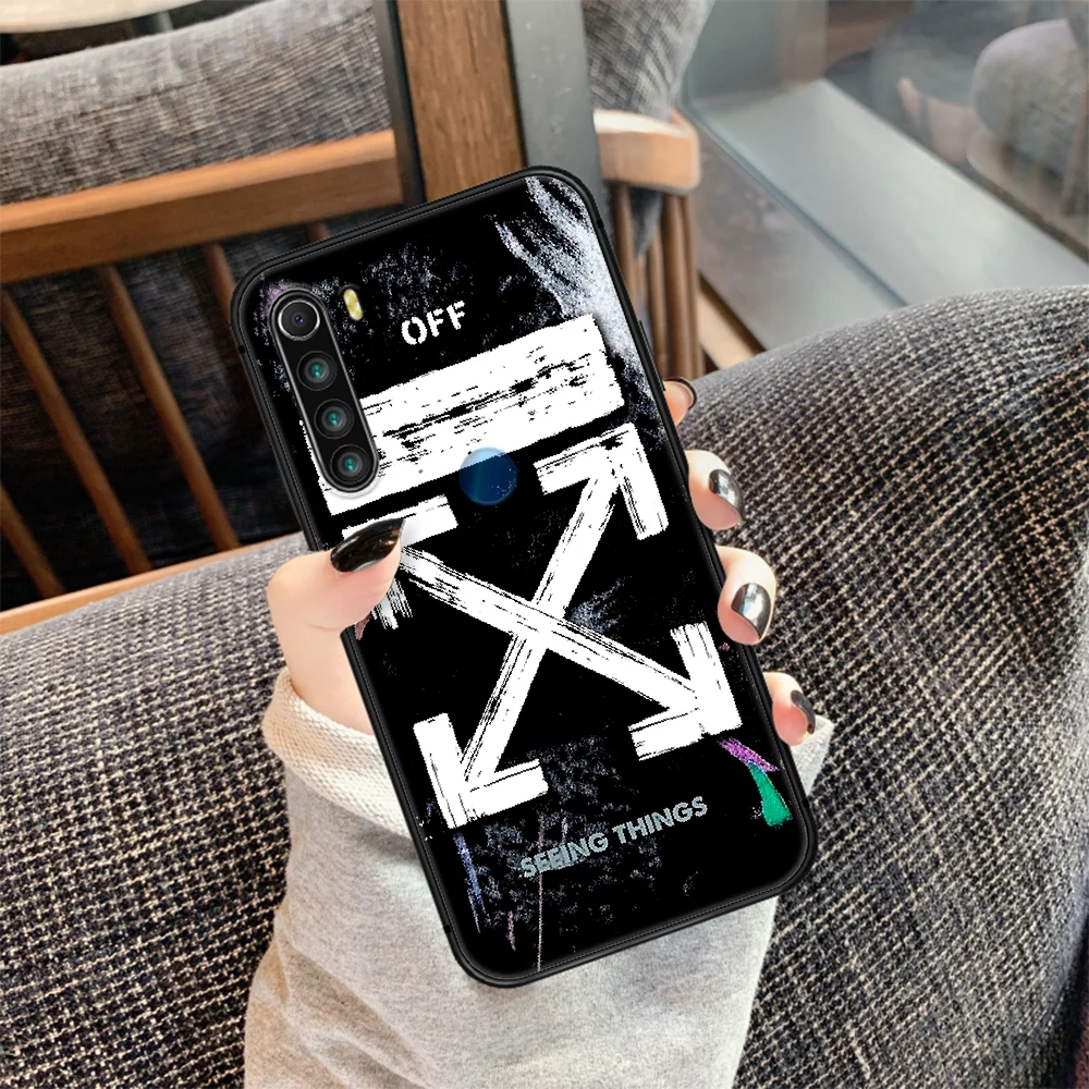 

OF Fashion Trend Luxury Brand Phone Case Cover Hull For XIAOMI Redmi 7 7a 8 8a 9 9a NOTE 6 7 8 8t 9 9s Pro Max 4X black Funda