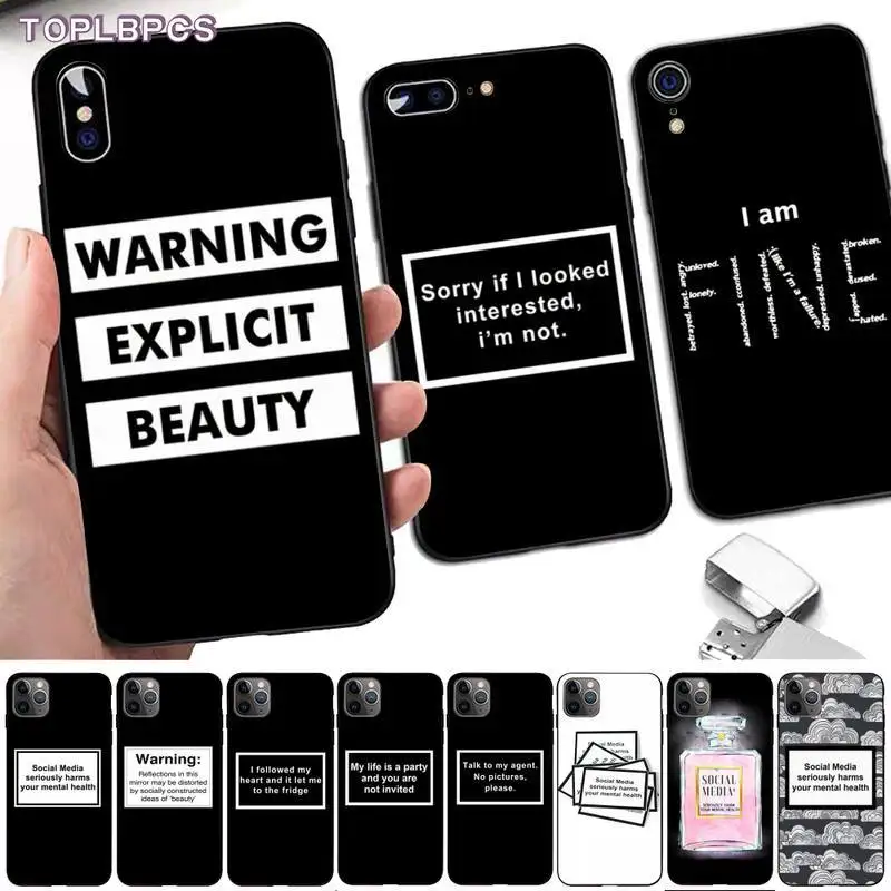 

Social Media seriously harms your mental health Phone Case for iphone 13 8 7 6 6S Plus X 5S SE 2020 XR 11 12 pro XS MAX