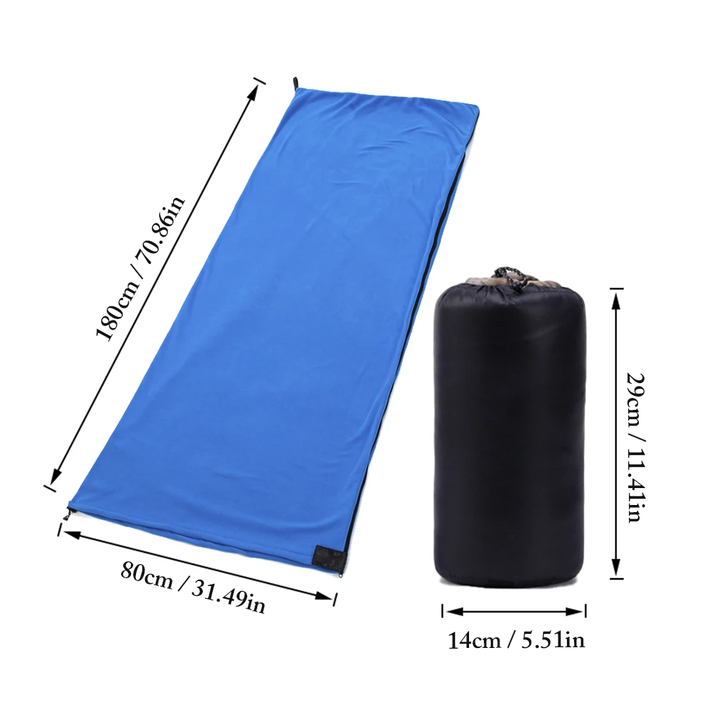

Portable Sleeping Bag Liner Fleece Blanket Adult Lightweight Outdoor Hiking Camping Tent Mattress Mountain Climbing Warm Quilt