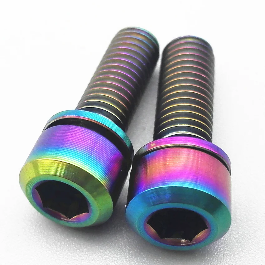 

Titanium bolts M6 x 35mm w/. Captive Washer Gold color Column Head Hexagon Socket Ti screws Ti fastener 2 Pieces