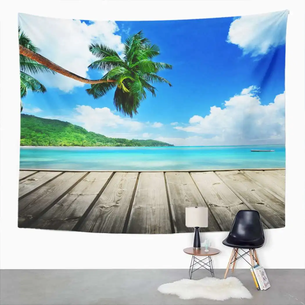 Светильник-голубой гобелен Потертый деревянный пикник коврик пляжное полотенце