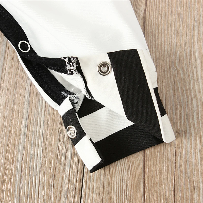 Комбинезон для младенцев девочек мальчиков 3 шт. + штаны в полоску шапка с бантом