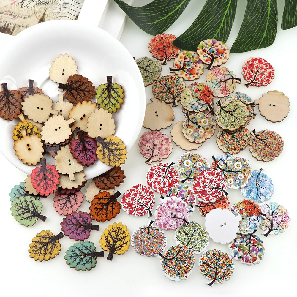 Деревянные пуговицы с двумя отверстиями для скрапбукинга 30 шт./лот|Пуговицы| |