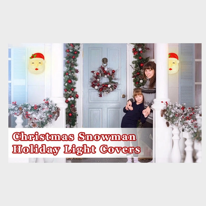 Promotion 2PCS Christmas Porch Light Cover Santa Covers Outdoor Decorations Lampshade |